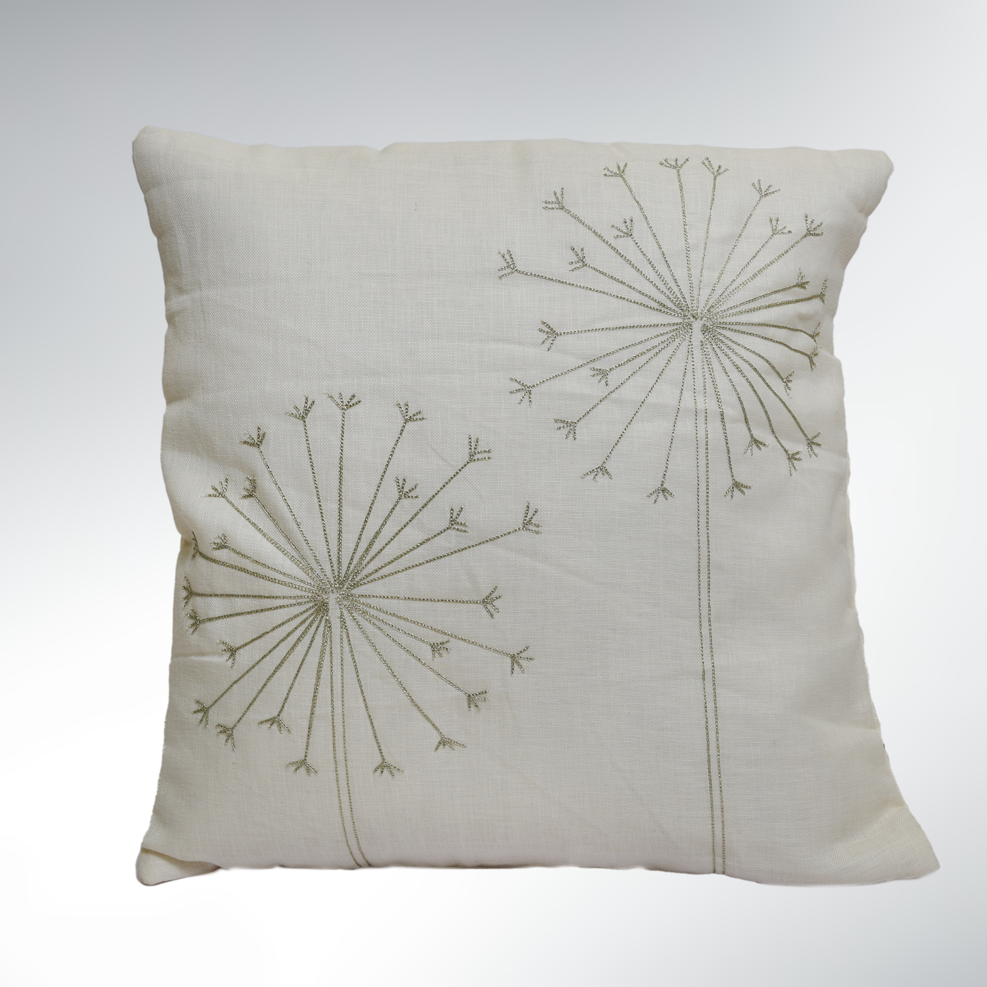 Housse de coussin Brodé – 40×40 Bohème Lignes Dorées