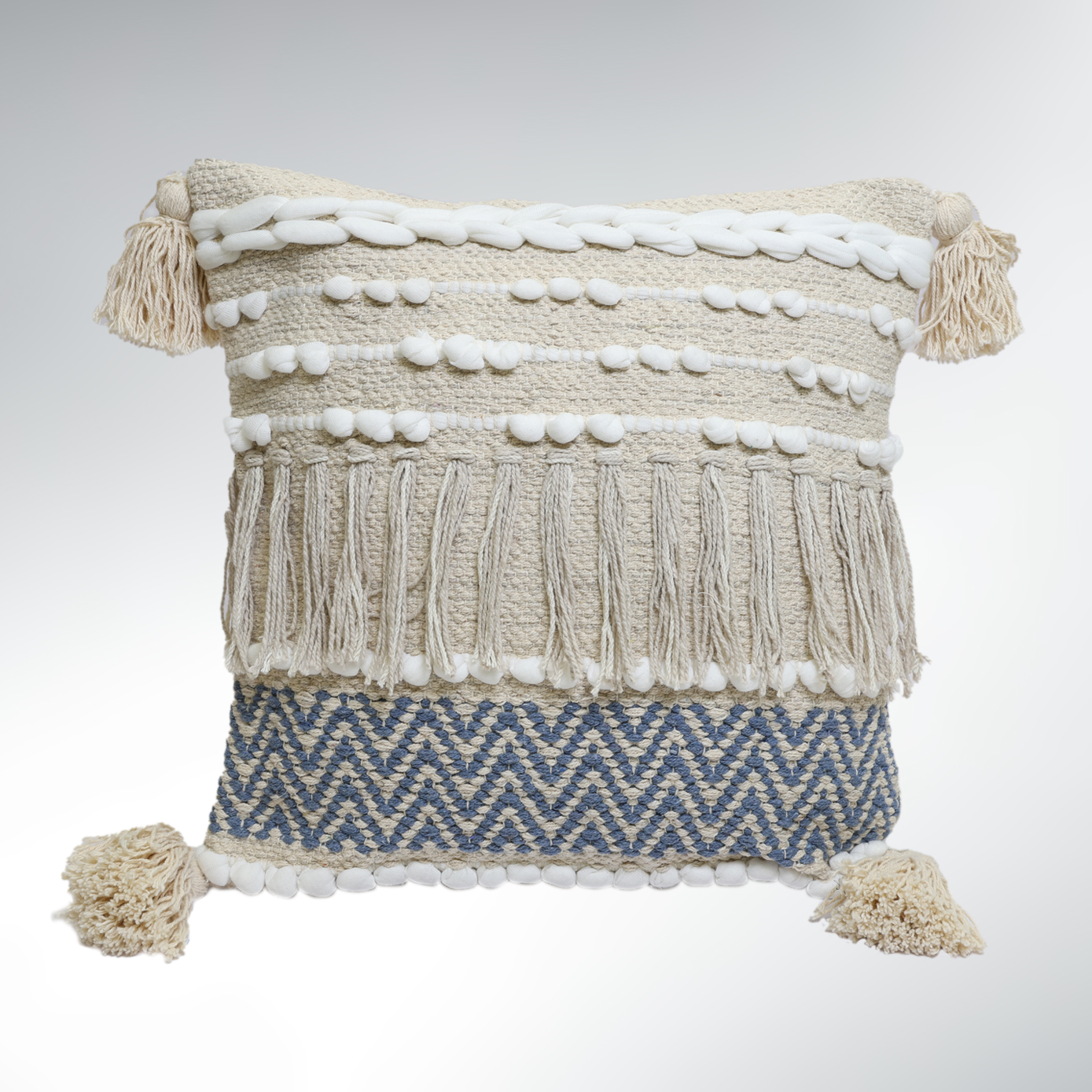 Housse de coussin Macramé – 40×40 Cocon Ciel Automn