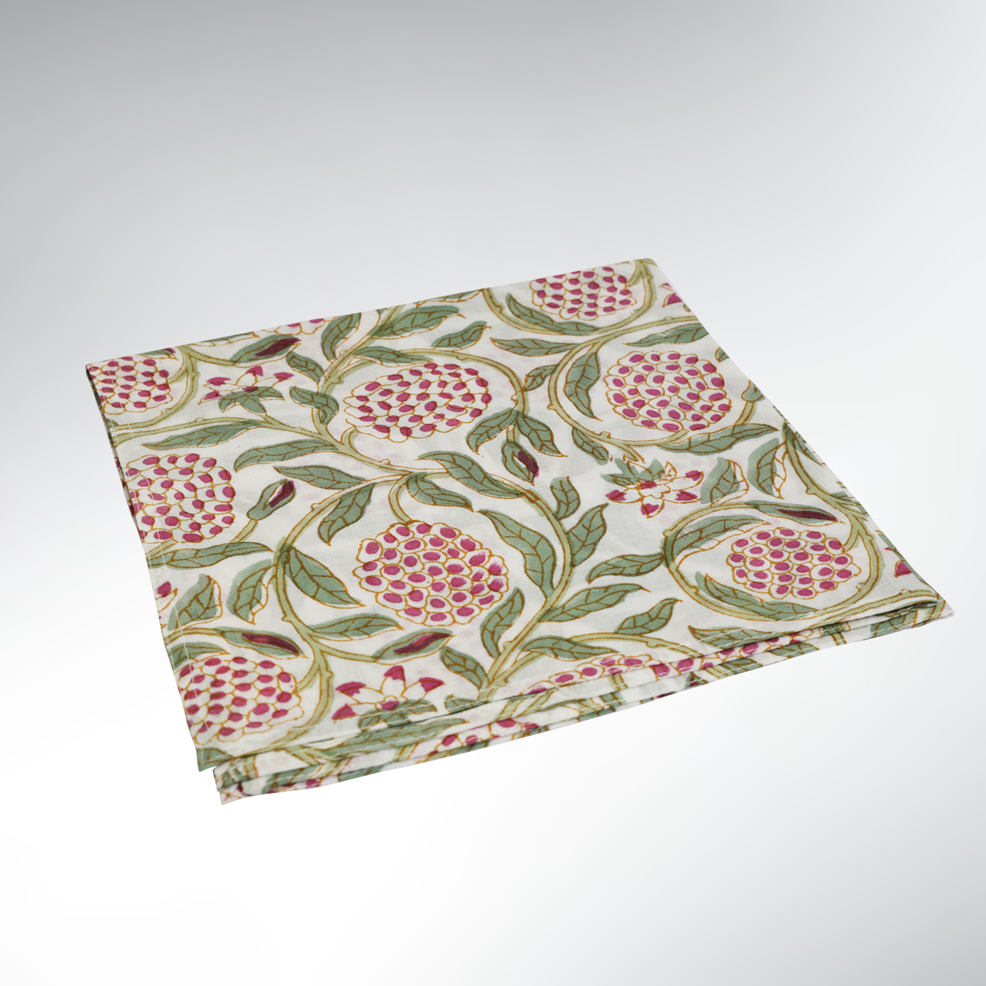 Serviette de Table Carré 100 % Coton – 50×50 Bohème Jardin Grenade