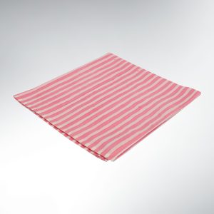 Serviette de Table Carré 100 % Coton – 50×50 Rayures Rose Intense