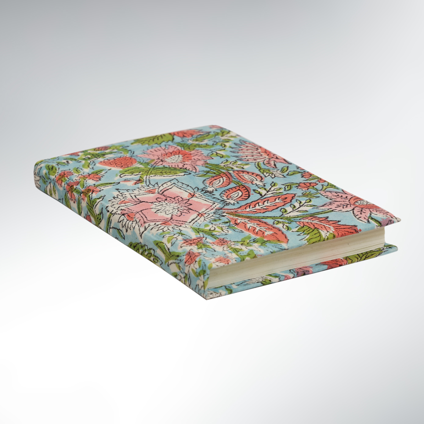 Carnet Voyageur à Fleurs Papier naturel – Tissu Azur Nomad Notebook