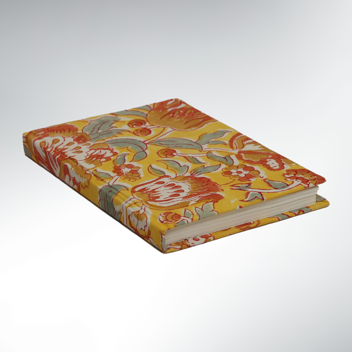 Carnet Voyageur à Fleurs Papier naturel – Tissu Yellow Nomad Notebook