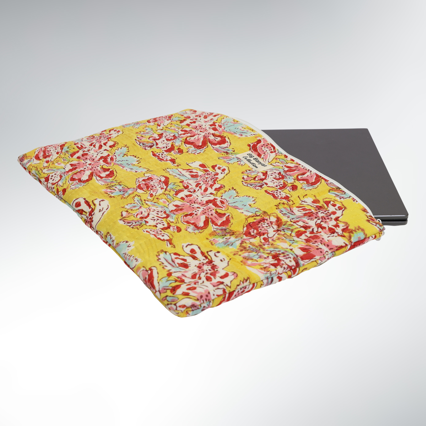 Carnet Voyageur à Fleurs Papier Maché – Tissu Azur Nomad Notebook