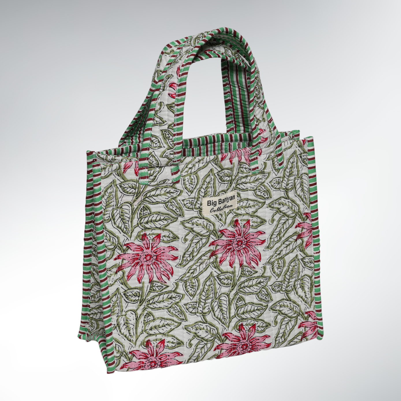 Mini Tote Bag Matelassé  Coton – 25×30 Nomad Bag Rose