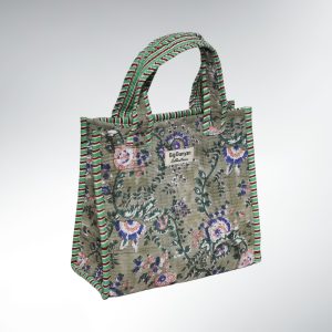 Mini Tote Bag Matelassé  Coton – 25×30 Nomad Bag Vert