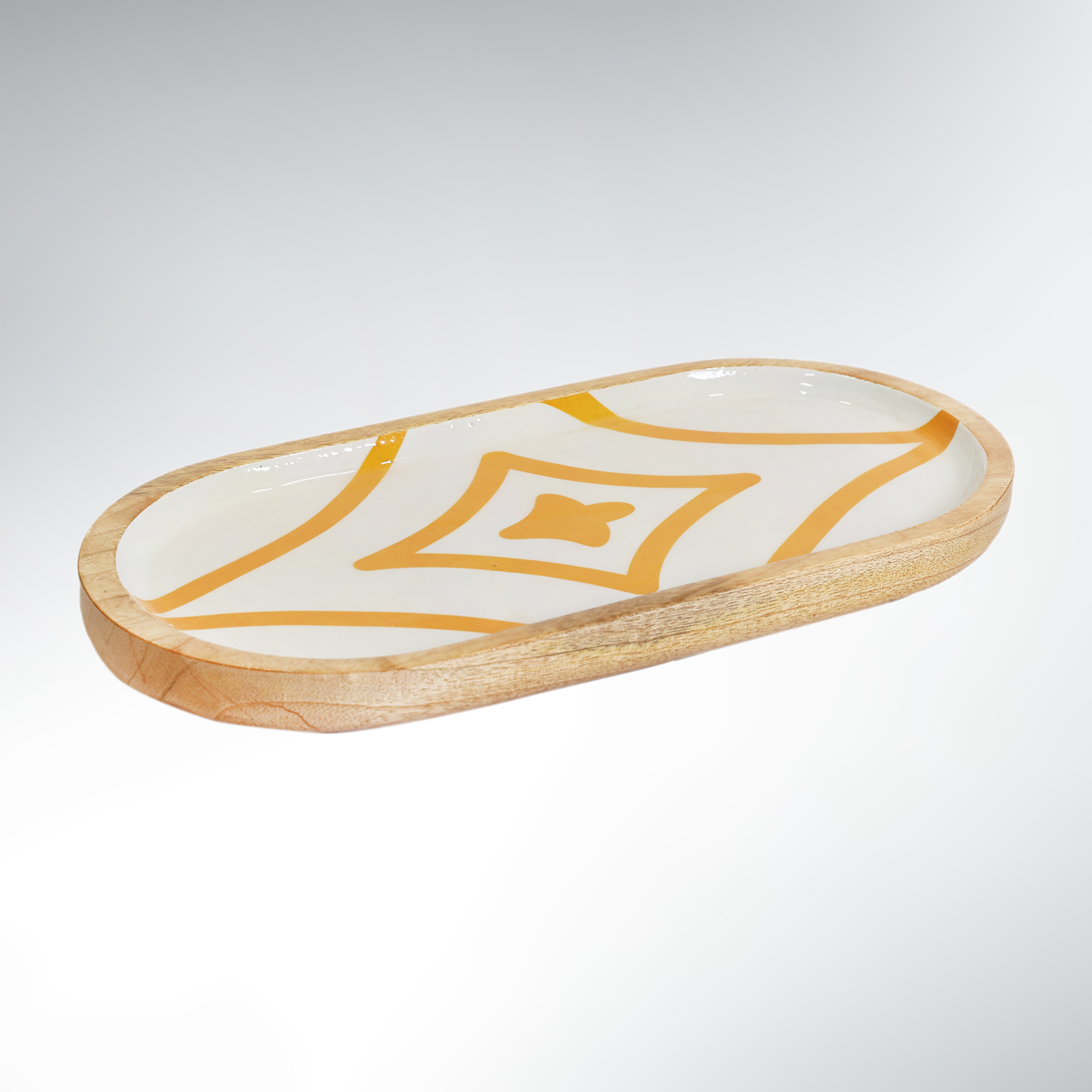 Long Plat Mango Wood Bois & Résine – 35×18 Ligna Étoile Dorée