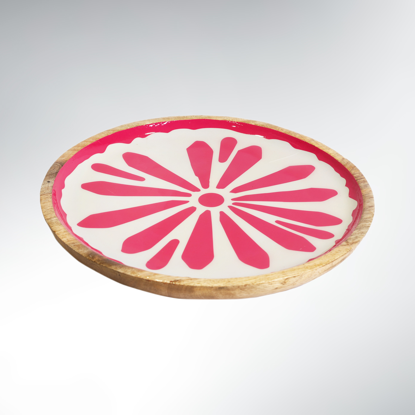 Plat Rond – Mango Bois & Résine – 30×3 Ligna Rose Petals