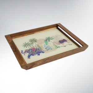 Plateau de Service Bois Teck – 48×30 / 43×27 Elephant Parade