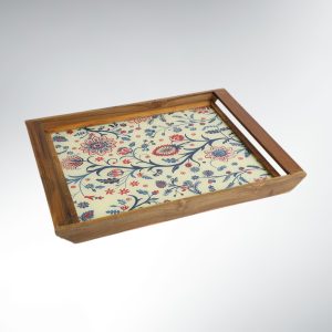 Plateau de Service Bois Teck – 48×30 / 43×27 Jardin de Jaipur