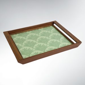 Plateau de Service Bois Teck – 48×30 / 43×27 Épi vert du Matin