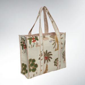 Grand Tote Bag Matelassé  Coton – 43×35 Indi Nomad Bag Palmier