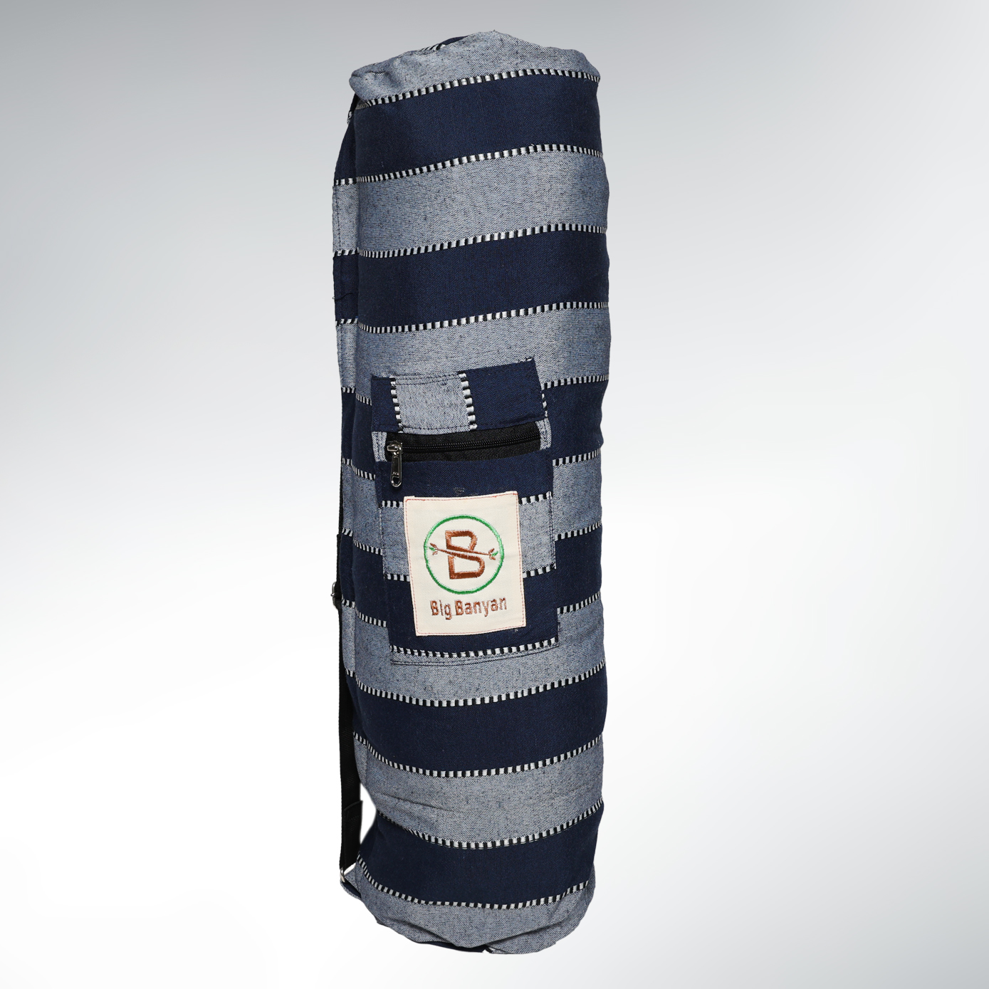 Grand Sac Tapis Yoga Coton –  Nomad Yoga Bag Bleu