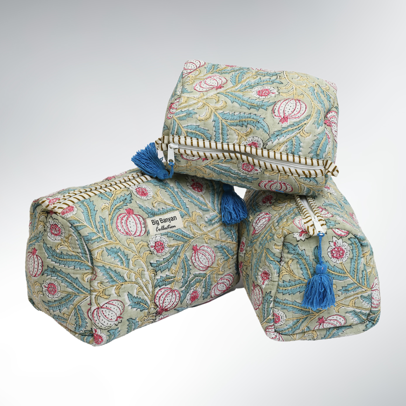 Miti Trousse à Fleurs Coton – S/M/L/Set Blue IndiVibe Organizer