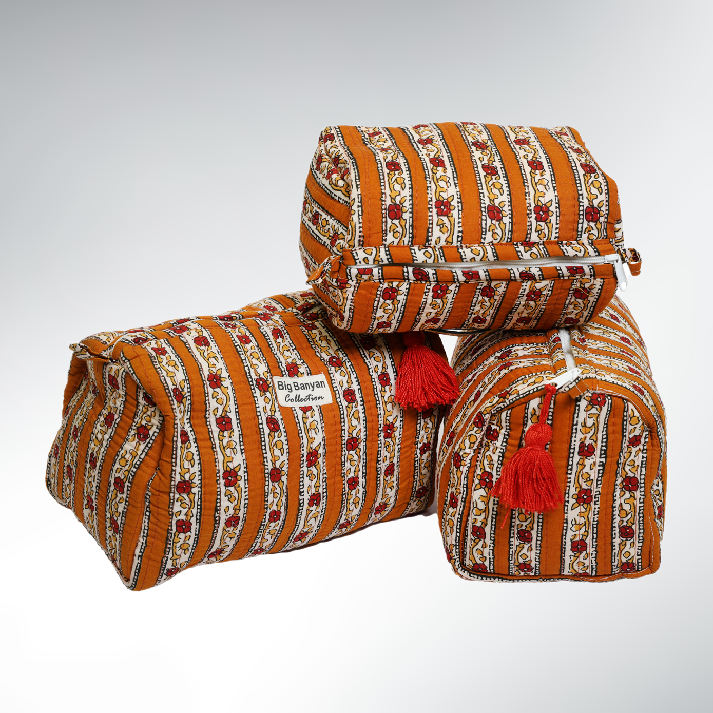 Miti Trousse à Rayures Coton – S/M/L/Set Terra IndiVibe Organizer