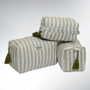 Miti Trousse à Rayures Coton – S/M/L/Set Vert IndiVibe Organizer