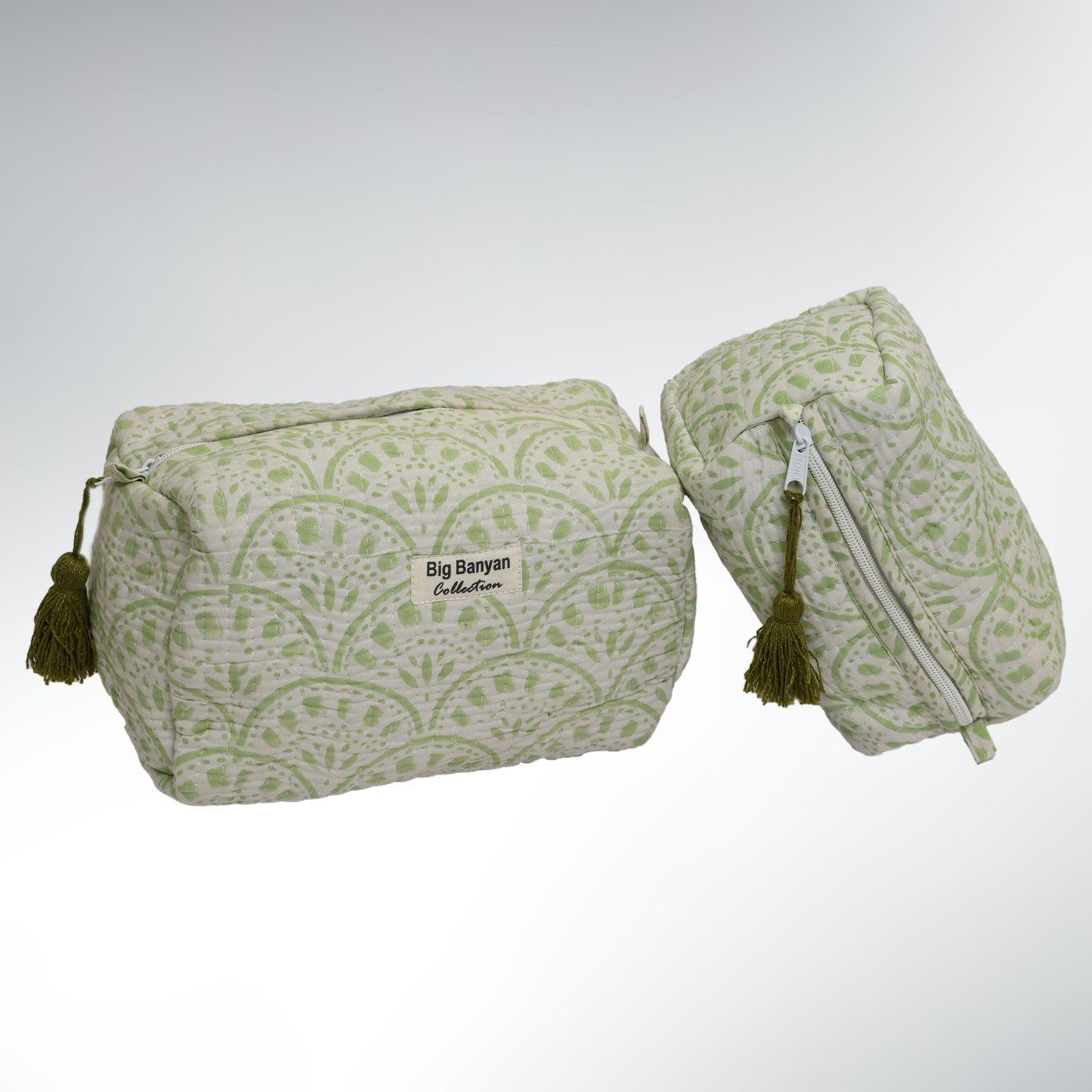 Miti Trousse à Motifs Coton – S/M/L/Set Green IndiVibe Organizer